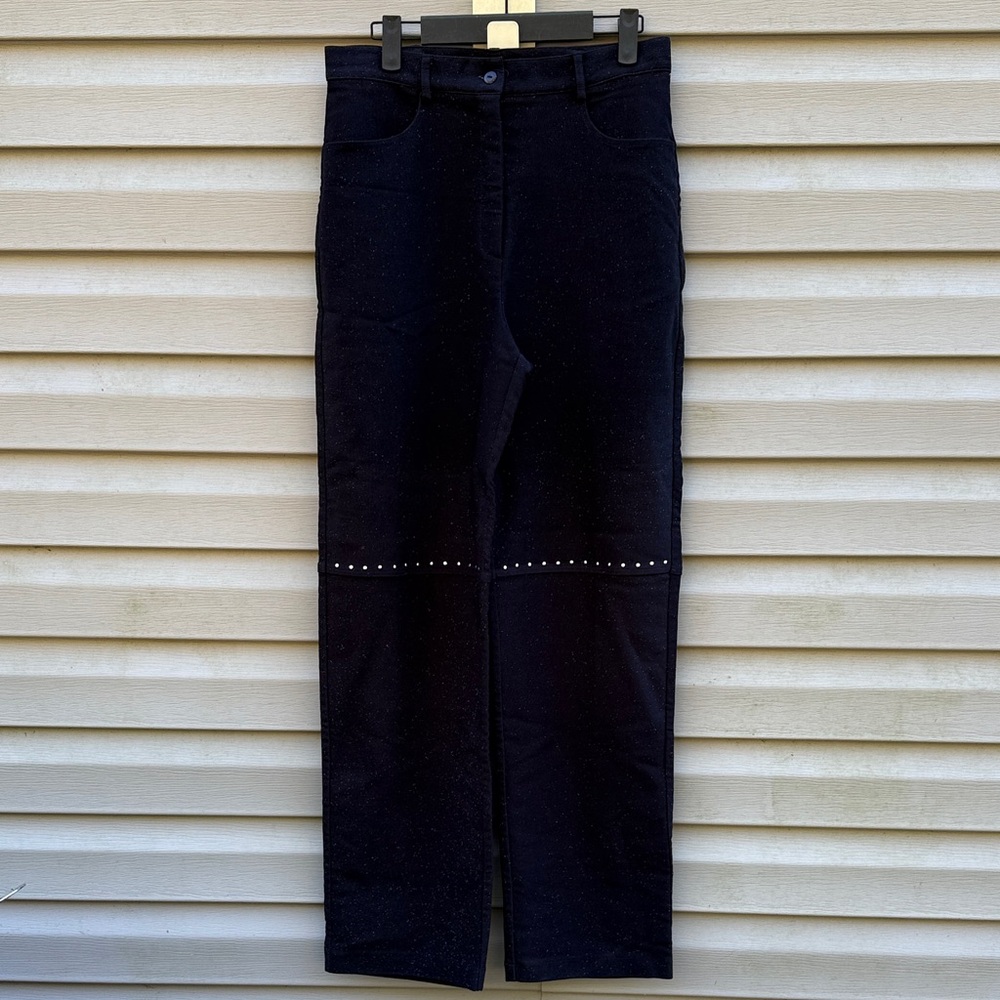 Joseph Ribkoff‎ Trends Navy Blue Studded Rhinestone Sparkle Pants 12 2A4021